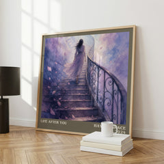 life after you Literary Art Print by Hayley Grace – large square framed print leaning against a wall