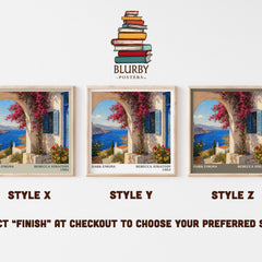 Dark Enigma literary print in frame leaning in hallway – romance wall art