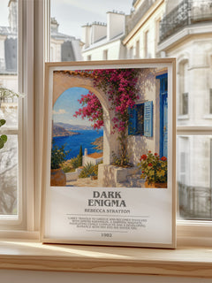 Dark Enigma bookish poster colour and style options – Rebecca Stratton book art