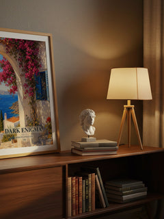 Dark Enigma watercolour print on bookshelf – Rebecca Stratton fan gift