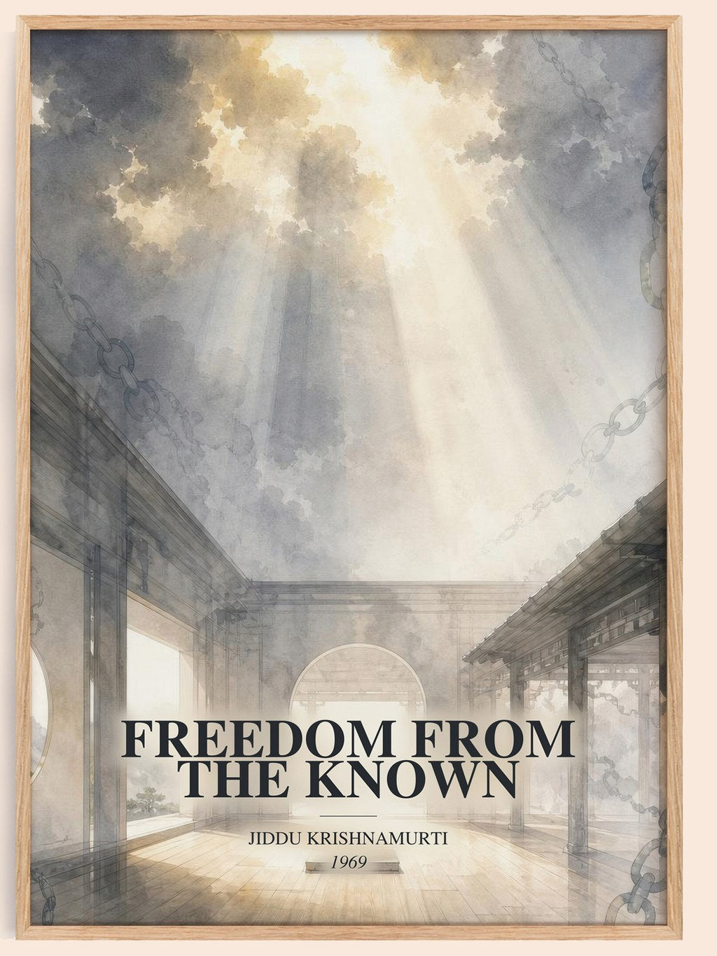 Freedom from the Known watercolour book poster by Jiddu Krishnamurti – framed literary art print