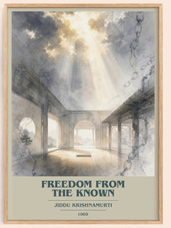 Freedom from the Known book cover book poster by Jiddu Krishnamurti – framed literary art print