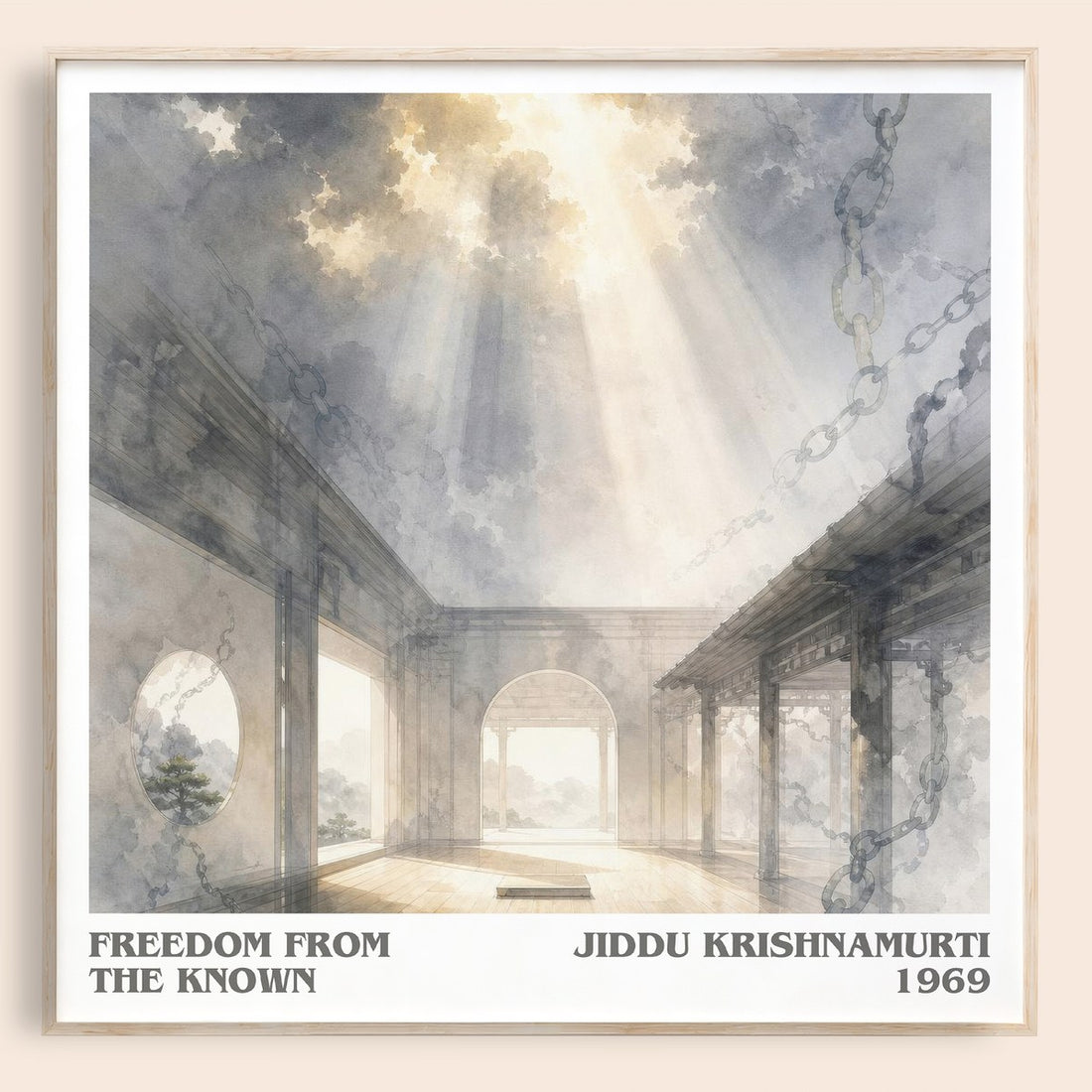 Freedom from the Known literary book poster by Jiddu Krishnamurti – framed literary art print
