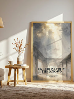 Freedom from the Known watercolour print in frame leaning in hallway – philosophy wall art