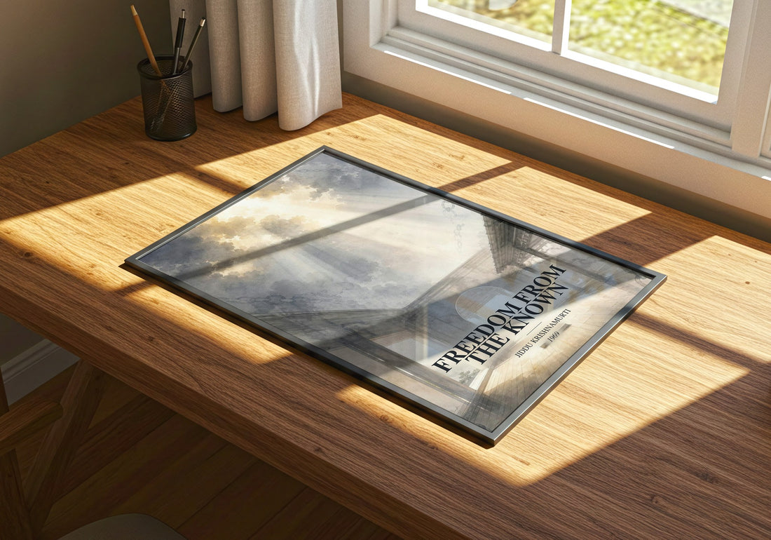 Freedom from the Known watercolour book poster framed on wall – philosophy wall art