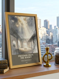 Freedom from the Known book cover print framed by window – literary home decor