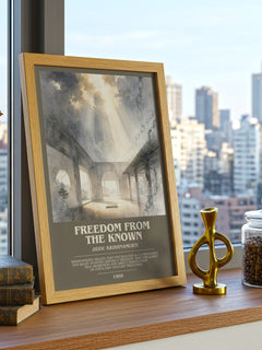 Freedom from the Known bookish print framed by window – literary home decor