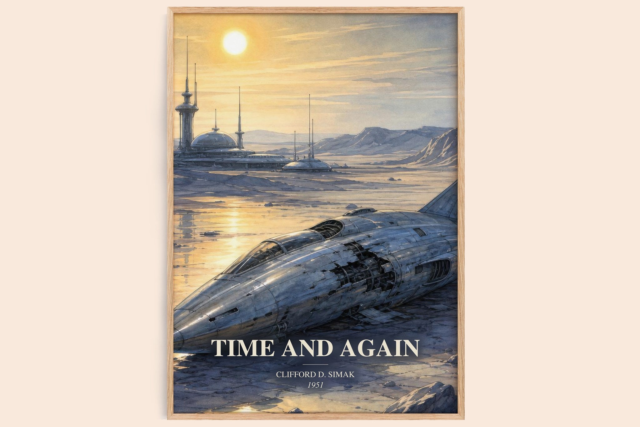 Time and again Book Watercolour Illustration by Clifford D. Simak