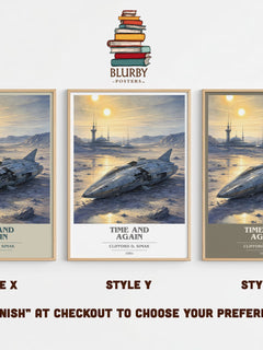 Time and again Book Cover Poster by Clifford D. Simak – Style X, Y and Z side by side – choose your finish