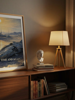 Time and again watercolour print on bookshelf – Clifford D. Simak fan gift