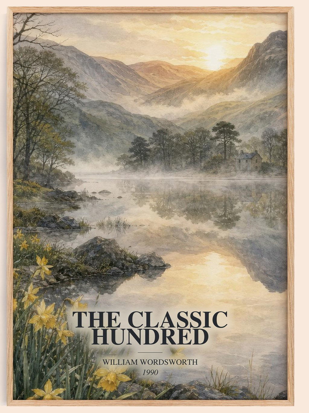 The Classic Hundred watercolour book poster by William Wordsworth – framed literary art print