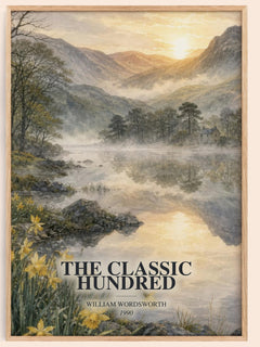 The Classic Hundred watercolour book poster by William Wordsworth – framed literary art print