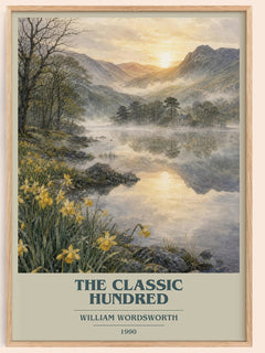 The Classic Hundred book cover book poster by William Wordsworth – framed literary art print