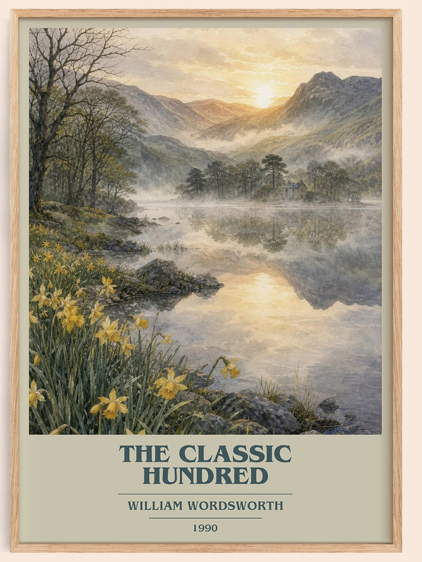 The Classic Hundred book cover book poster by William Wordsworth – framed literary art print