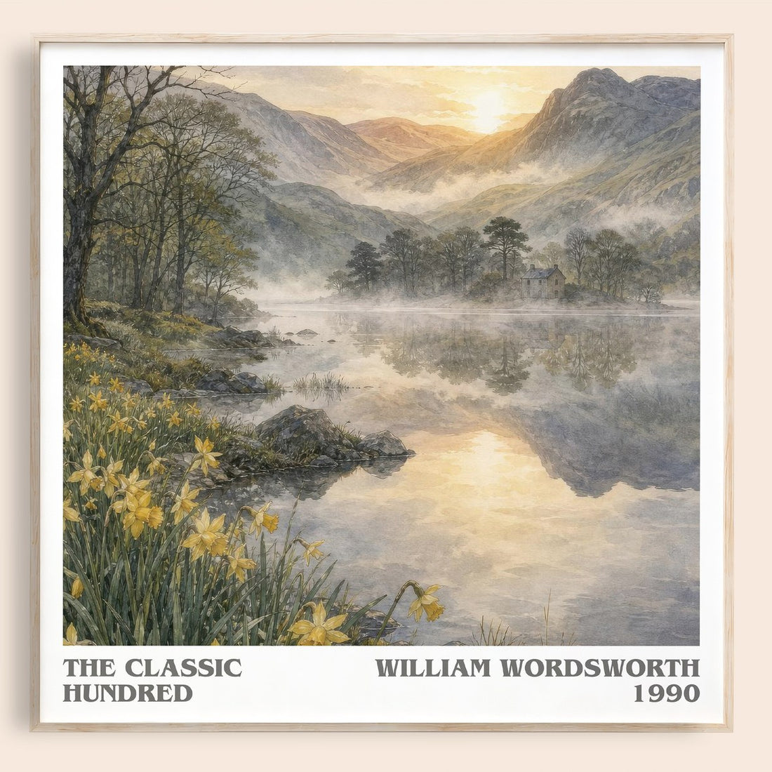 The Classic Hundred literary book poster by William Wordsworth – framed literary art print