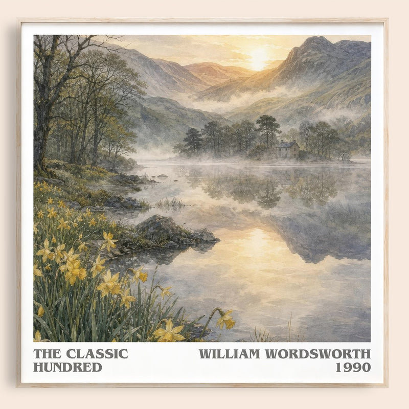 The Classic Hundred literary book poster by William Wordsworth – framed literary art print