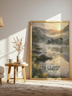 The Classic Hundred watercolour print in frame leaning in hallway – poetry wall art