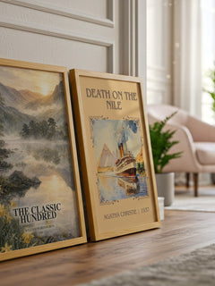 The Classic Hundred watercolour print framed by window – literary home decor