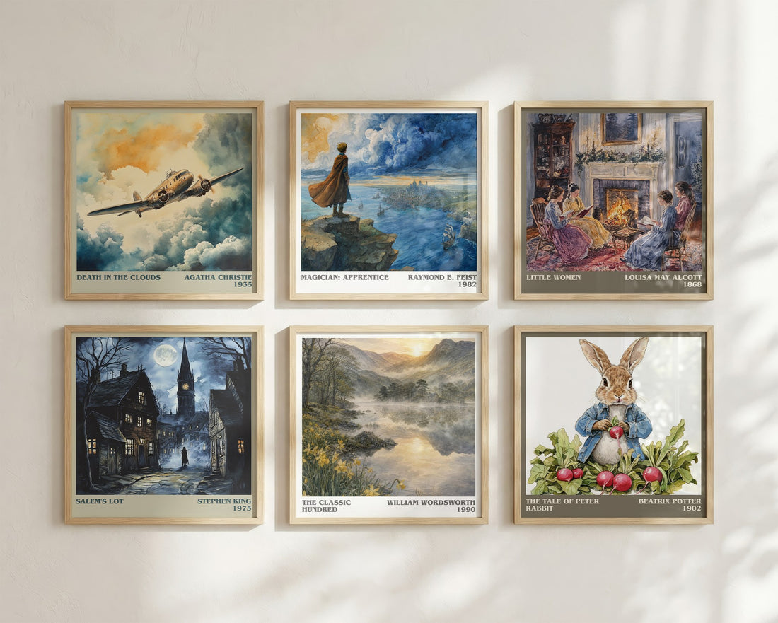 The Classic Hundred literary art print colour and style options – William Wordsworth book art