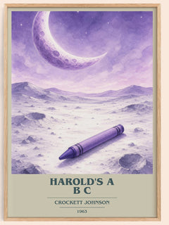 Harold's A B C book cover book poster by Crockett Johnson – framed literary art print