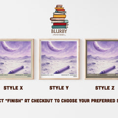 Harold's A B C literary print in frame leaning in hallway – childrens wall art