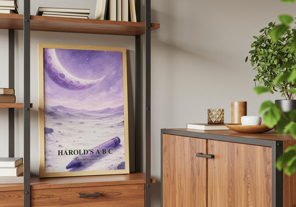 Harold's A B C book watercolour illustration paper finish options – matte satin gloss