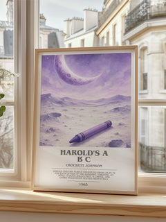 Harold's A B C bookish poster colour and style options – Crockett Johnson book art
