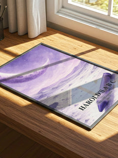 Harold's A B C watercolour book poster framed on wall – childrens wall art