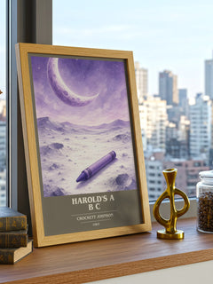 Harold's A B C book cover print framed by window – literary home decor
