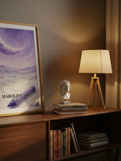 Harold's A B C watercolour print on bookshelf – Crockett Johnson fan gift