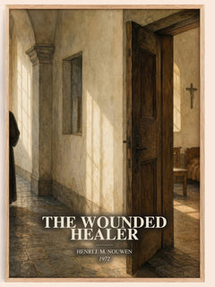 The wounded healer watercolour book poster by Henri J. M. Nouwen – framed literary art print