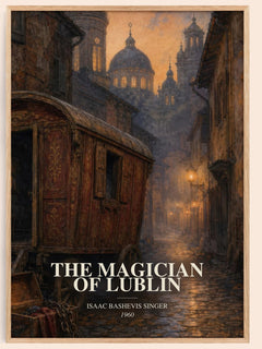 The magician of Lublin watercolour book poster by Isaac Bashevis Singer – framed literary art print