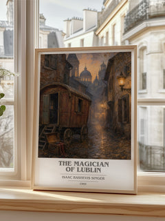 The magician of Lublin book cover poster colour and style options – Isaac Bashevis Singer book art