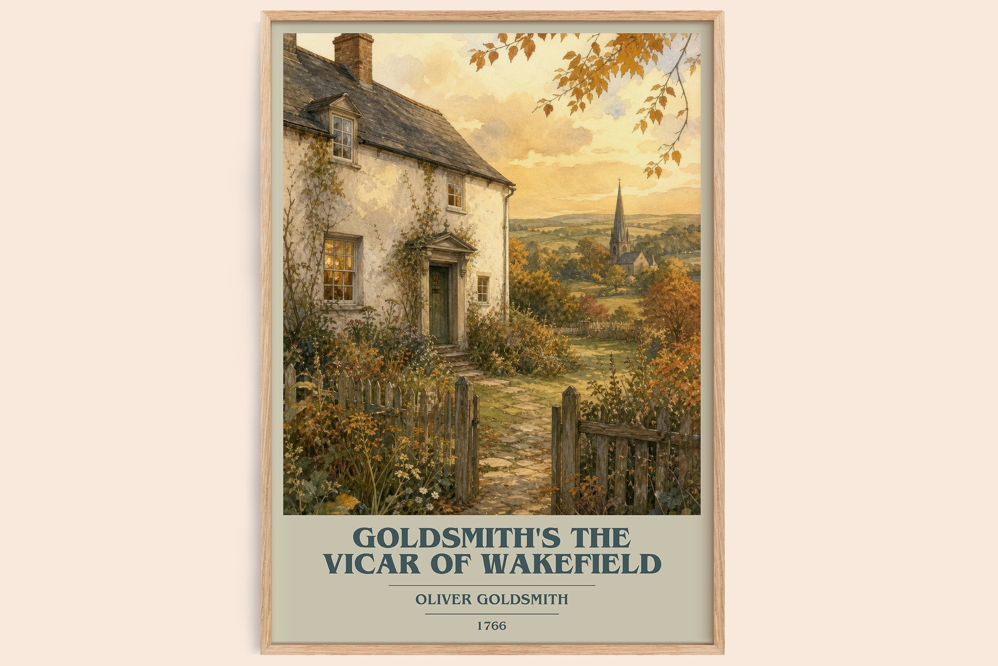 Goldsmith's The vicar of Wakefield Book Cover Poster by O. Goldsmith