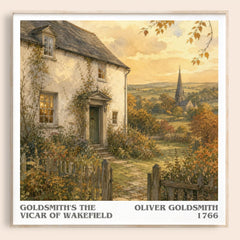 Goldsmith's The vicar of Wakefield Literary Art Print by O. Goldsmith – square framed poster