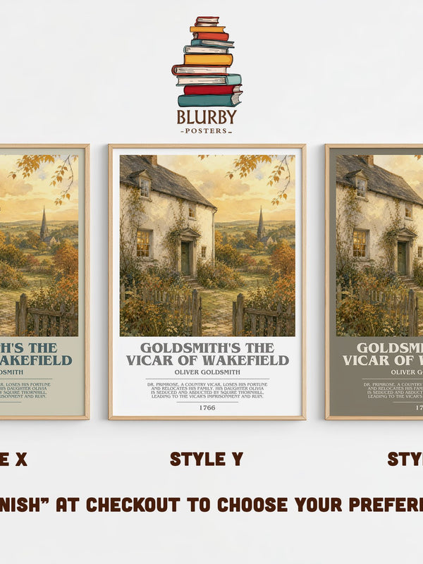 Goldsmith's The vicar of Wakefield bookish print in frame leaning in hallway – classic literature wall art