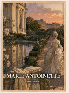 Marie Antoinette watercolour book poster by Stefan Zweig – framed literary art print