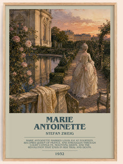 Marie Antoinette bookish book poster by Stefan Zweig – framed literary art print