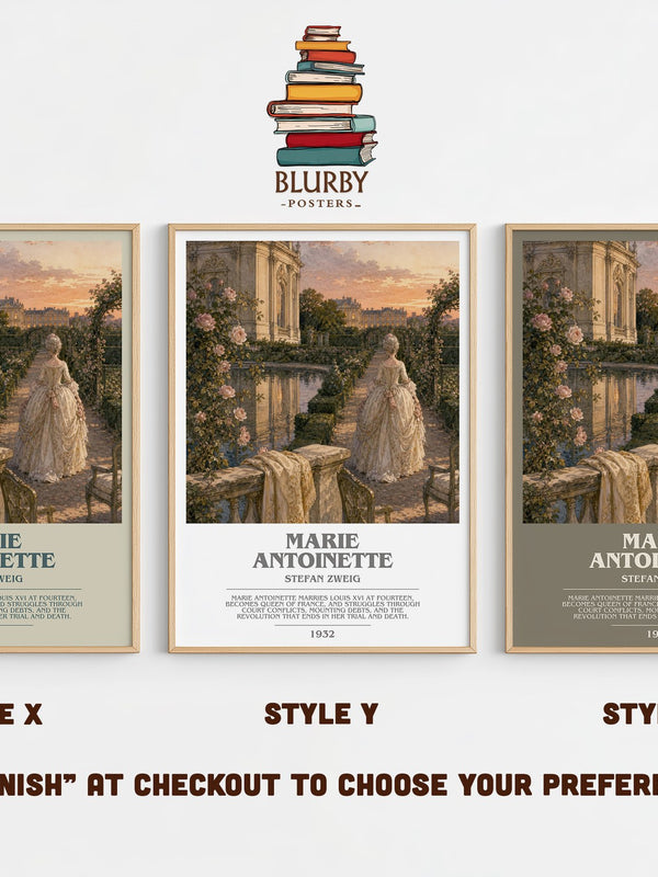 Marie Antoinette bookish print in frame leaning in hallway – non fiction wall art