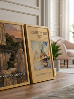 Marie Antoinette watercolour print framed by window – literary home decor