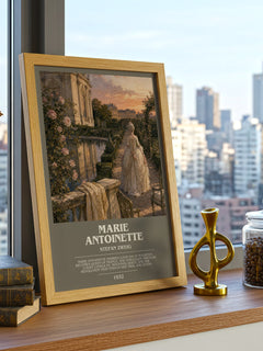 Marie Antoinette bookish print framed by window – literary home decor