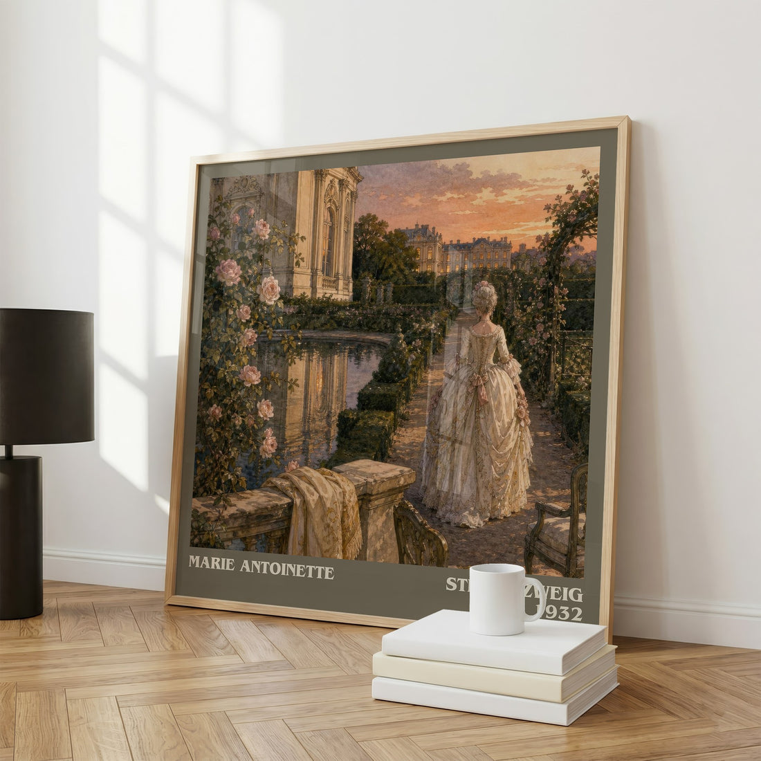 Marie Antoinette literary print framed by window – literary home decor
