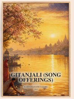 Gitanjali (song offerings) watercolour book poster by Rabindranath Tagore – framed literary art print