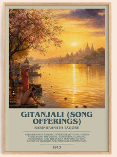 Gitanjali (song offerings) bookish book poster by Rabindranath Tagore – framed literary art print