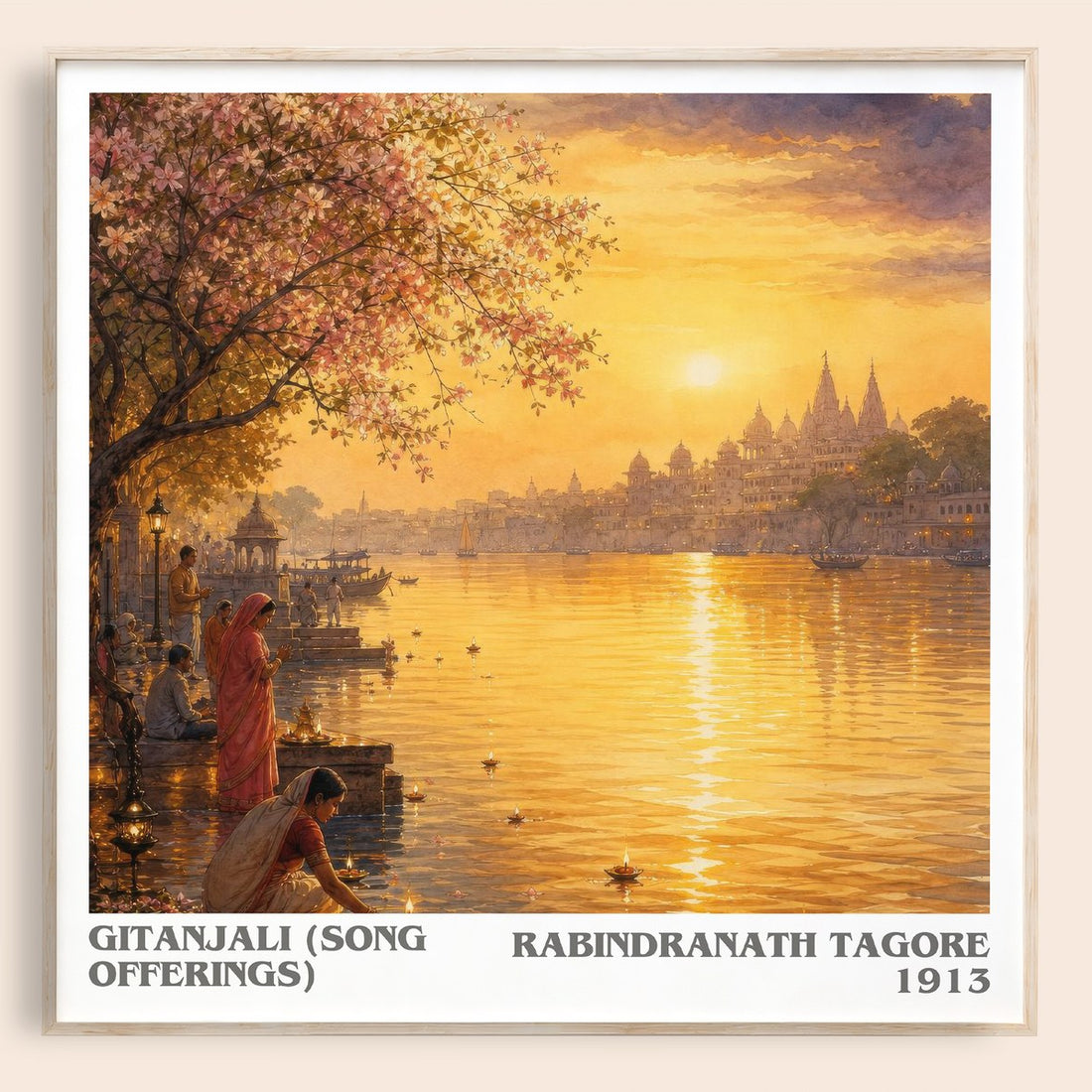 Gitanjali (song offerings) literary book poster by Rabindranath Tagore – framed literary art print