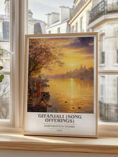 Gitanjali (song offerings) book cover poster colour and style options – Rabindranath Tagore book art