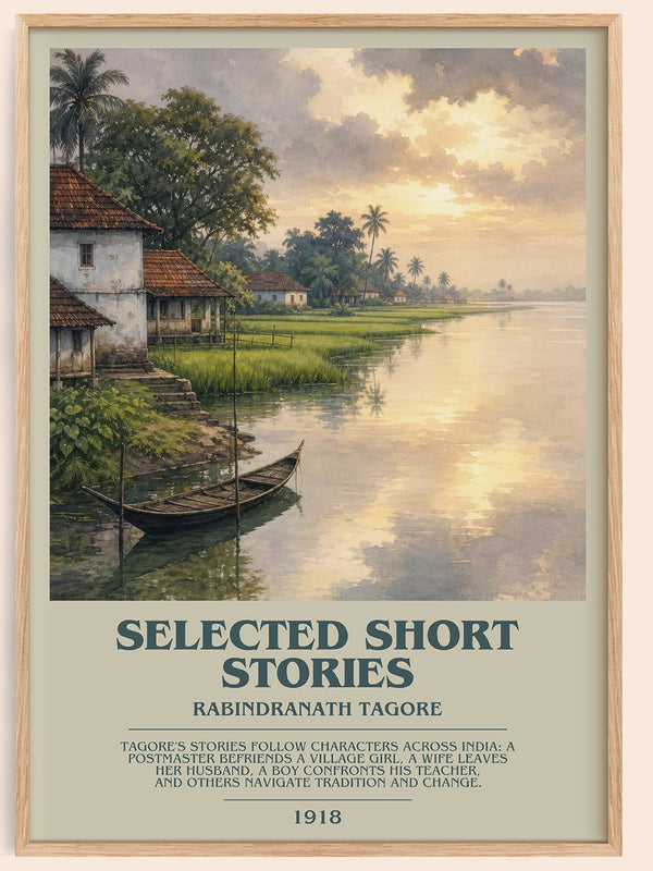 Selected Short Stories bookish book poster by Rabindranath Tagore – framed literary art print