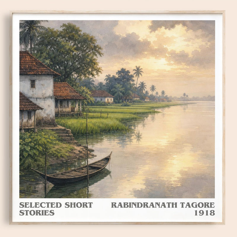 Selected Short Stories literary book poster by Rabindranath Tagore – framed literary art print