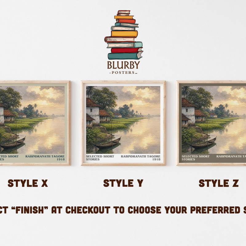 Selected Short Stories literary print in frame leaning in hallway – literary fiction wall art