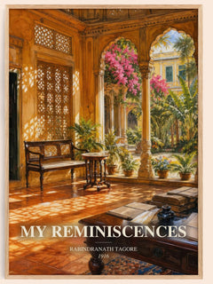 My Reminiscences watercolour book poster by Rabindranath Tagore – framed literary art print